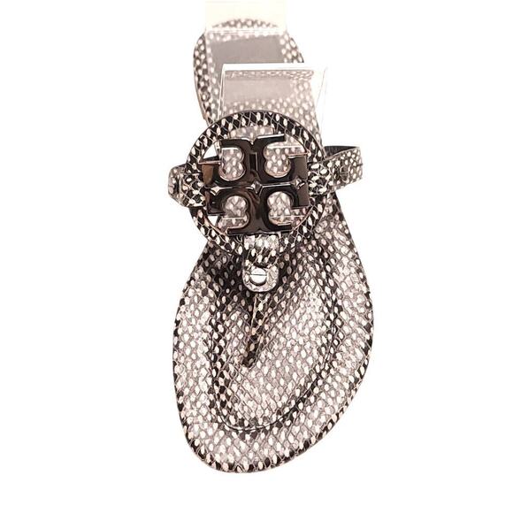 TORY BURCH MILLER NEW FLATS SHOES SANDALS LEATHER LOGO 8.5M - Picture 6 of 6